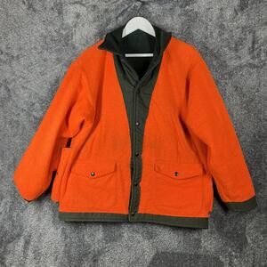Codet Jacket Mens M-L Green Wool Reversible Hunting Parka Blaze Orange